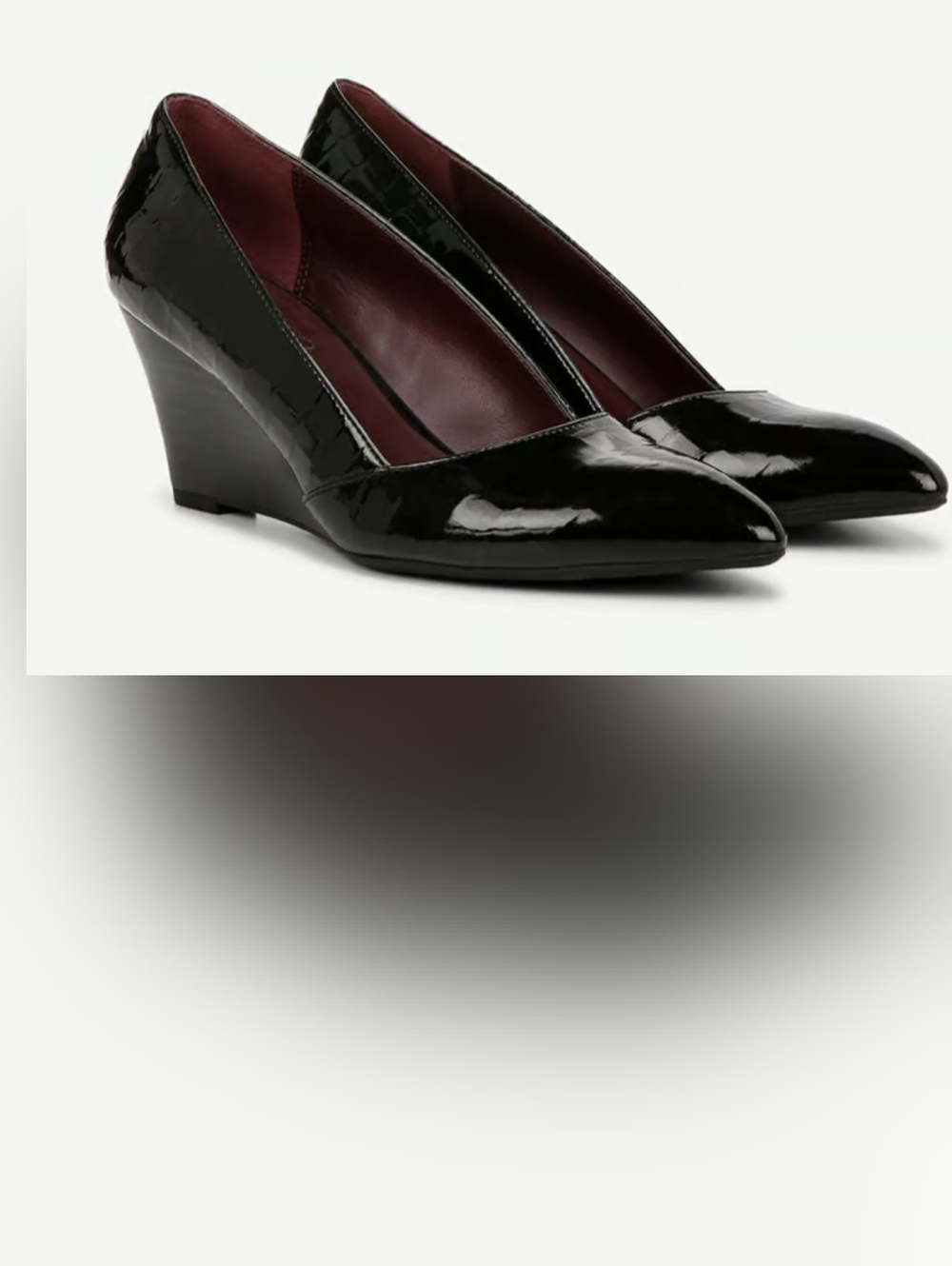 NEW! Franco Sarto Black Patent Wedge Pumps - Women's Classic Style